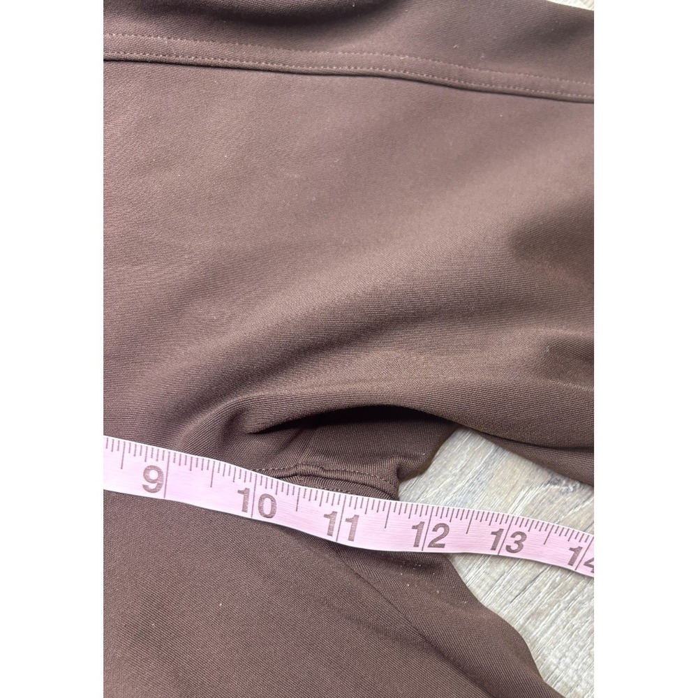 Athleta Brown Straight Leg Ankle Zip Pants Pockets Travel Work Gym Sz Small Tall - Picture 7 of 8